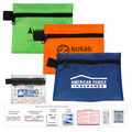 9 Piece Take-A-Long First Aid Kit in Polyester Zipper Pouch with Ibuprofen Packet & Triple Antibioti